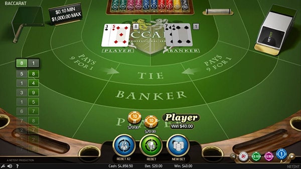 perfekt system til at spille online casino baccarat.